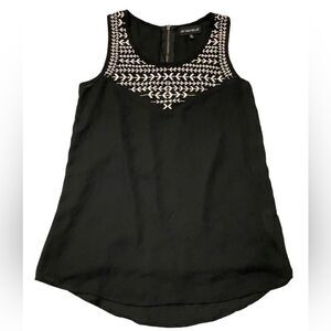 My Michelle Black and White Embroidered Tank Top